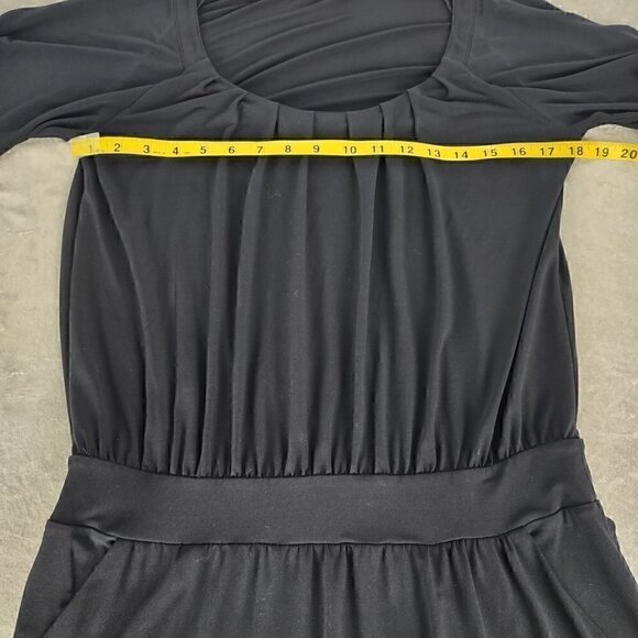 Loft Ann Taylor Navy Cowl Pleated Dress With Pockets Size Small - Picture 8 of 14